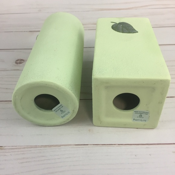 Partylite Meadow Breeze Green Leaves Candle Holders Set - Picture 3 of 8